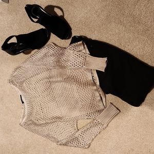 Express Loose Knit Dolman Sleeve Sweater and Banana Republic Cami Bundle size xs